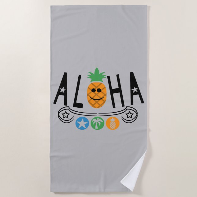 Aloha Pineappdesign - Strandtuch (Vorderseite)