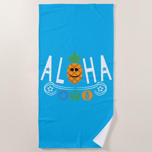 Aloha Pineappdesign - Strandtuch (Vorderseite)