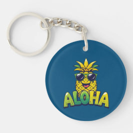 Aloha Pineappesammlung Aquamariner Acrylstoff-Schl Schlüsselanhänger