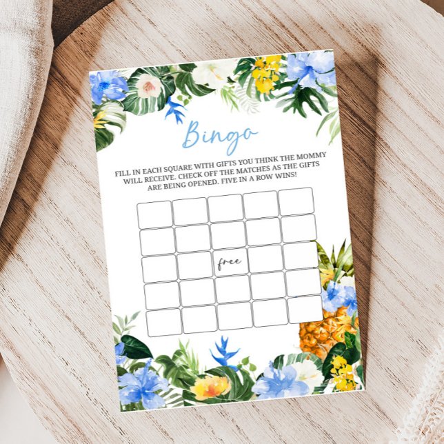 Aloha Pineapple Baby Shower Bingo Game (Aloha Baby Baby Shower Game)