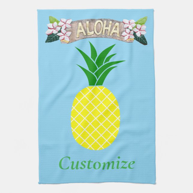 Aloha Pineapple Thunder_Cove Geschirrtuch (Vertikal)