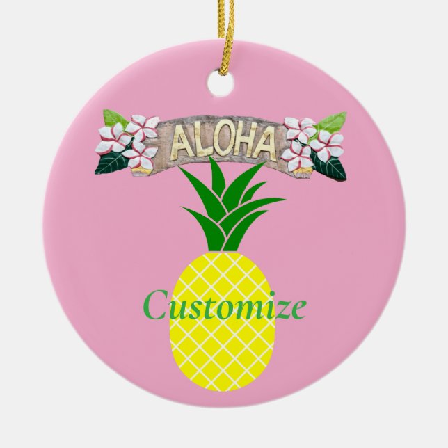 Aloha Pineapple Thunder_Cove Keramik Ornament (Vorne)