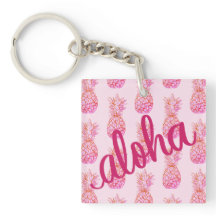 Aloha Pink Ananas Schlüsselanhänger Mini
