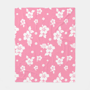 Aloha Pink Classic Hawaiian Seamless Pattern Fleecedecke