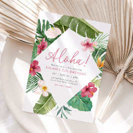 Aloha Pink Tropical Floral Geburtstag Einladung