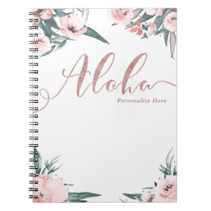 Aloha Pink Tropische Blumen Moderne Wasserfarbe Notizblock