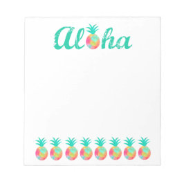 Aloha Pink Wasserfarben Ananas Notizblock