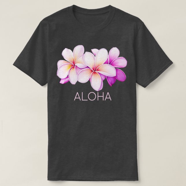 Aloha Plumeria Hawaiian TShirt (Design vorne)