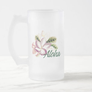 Aloha Plumeria Mattglas Bierglas