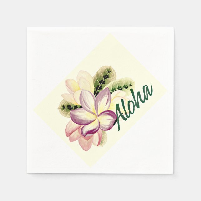 Aloha Plumeria Serviette (Vorderseite)