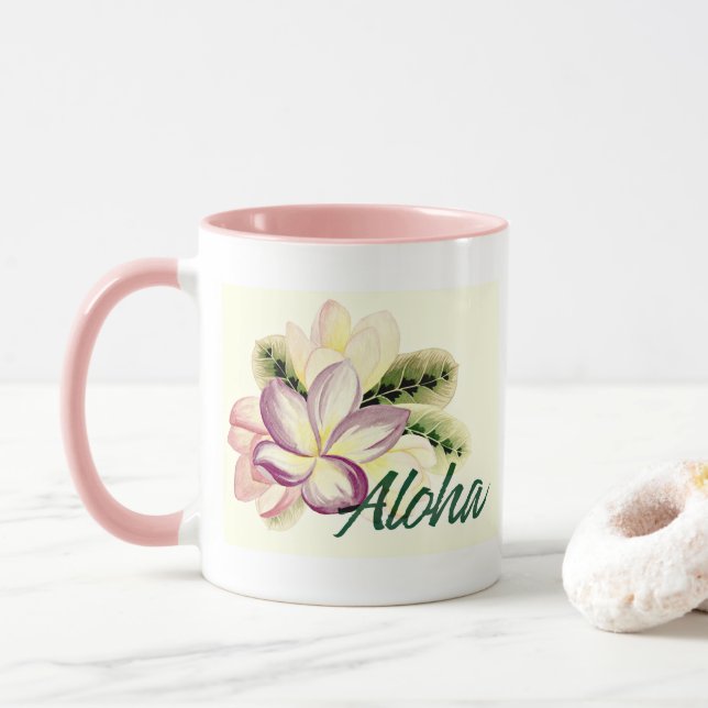 Aloha Plumeria Tasse (Mit Donut)