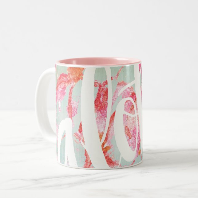 Aloha Plumeria-Tasse Zweifarbige Tasse (Vorderseite Links)