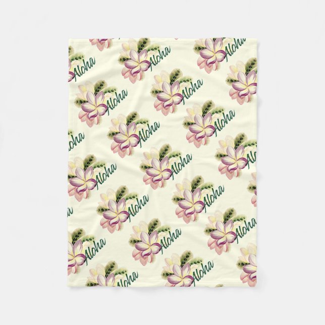 Aloha Plumerie Fleecedecke (Vorderseite)