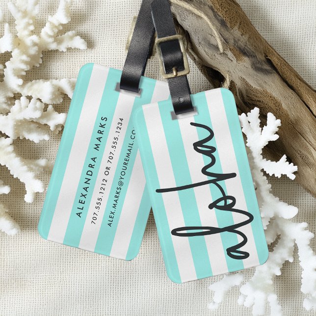 Aloha | Pool Blau Personalisiert Gepäckanhänger (Von Creator hochgeladen)