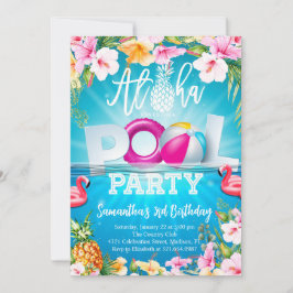 Aloha Pool Party Geburtstag Einladung