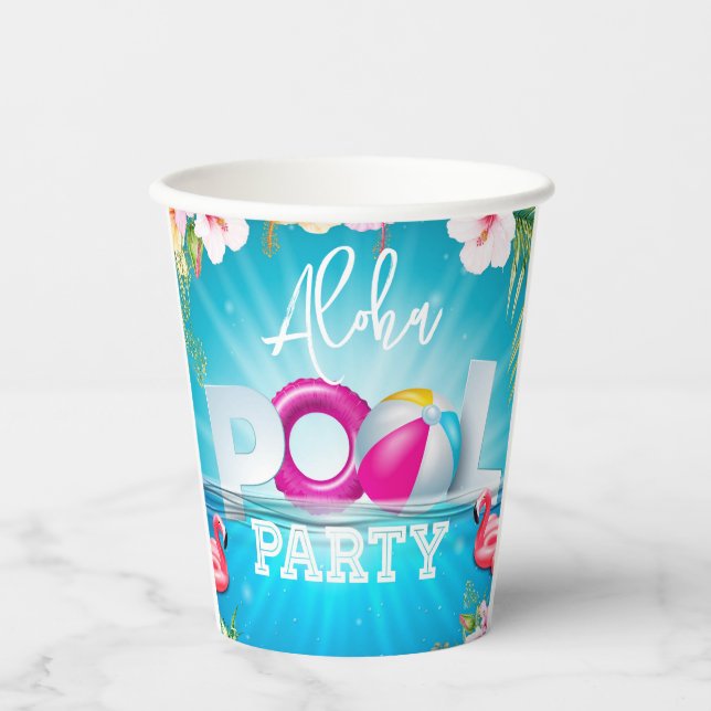 Aloha Pool Party Pappbecher (Vorderseite)