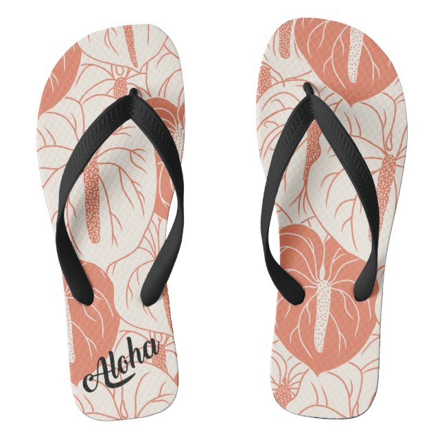 Aloha Print Slippers - Flip Flops (Fußbett)