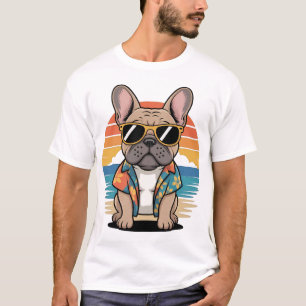 Aloha Pup Cooler Französischer Bulldogge Strand-V T-Shirt