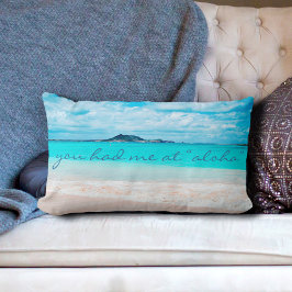 Aloha Quote Türkis Ocean Sandy Beach Foto Lendenkissen