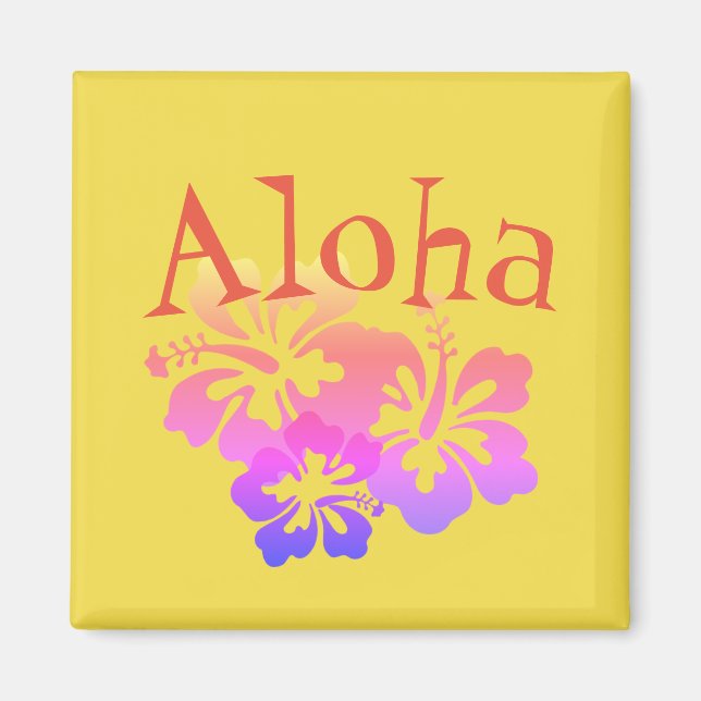 Aloha Rainbow Hibiskus Magnet (Vorne)