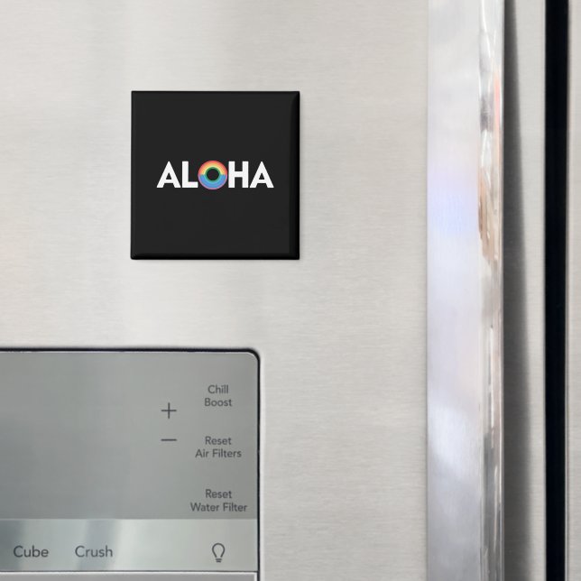 Aloha Rainbow Island Hawaii Pride LGBTQ Magnet (In Situ (Kühlschrank))