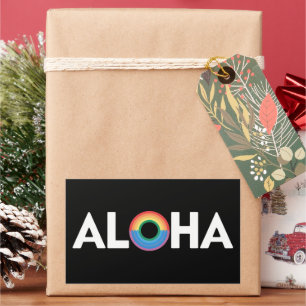 Aloha Rainbow Island Hawaii Stolz LGBTQ Rechteckiger Aufkleber