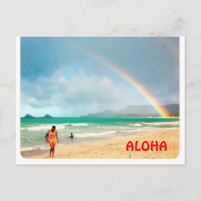 Aloha Rainbow Postkarte (Vorderseite)