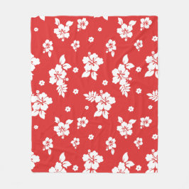 Aloha Red Classic Hawaiian Seamless Pattern Fleecedecke