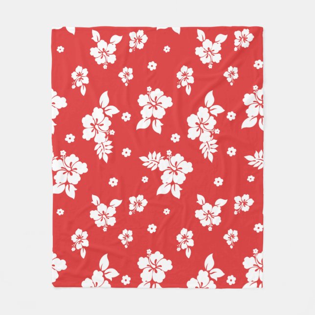 Aloha Red Classic Hawaiian Seamless Pattern Fleecedecke (Vorderseite)
