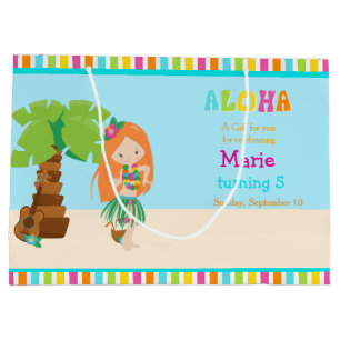 Aloha Red Hair Girl Danke Große Geschenktüte