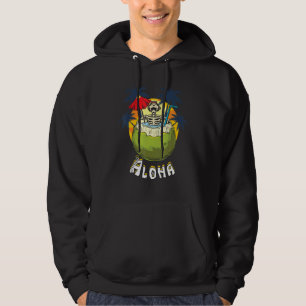 Aloha Retro Hawaii Summer Vintag Drink Skeleton P Hoodie