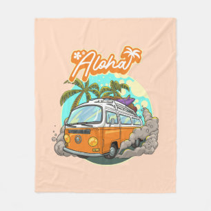 Aloha Retro Surf Van Fleecedecke
