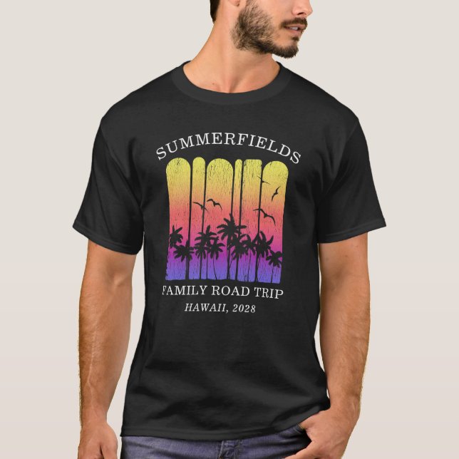 Aloha Retro Tropical Road Trip Matching Family Vat T-Shirt (Vorderseite)