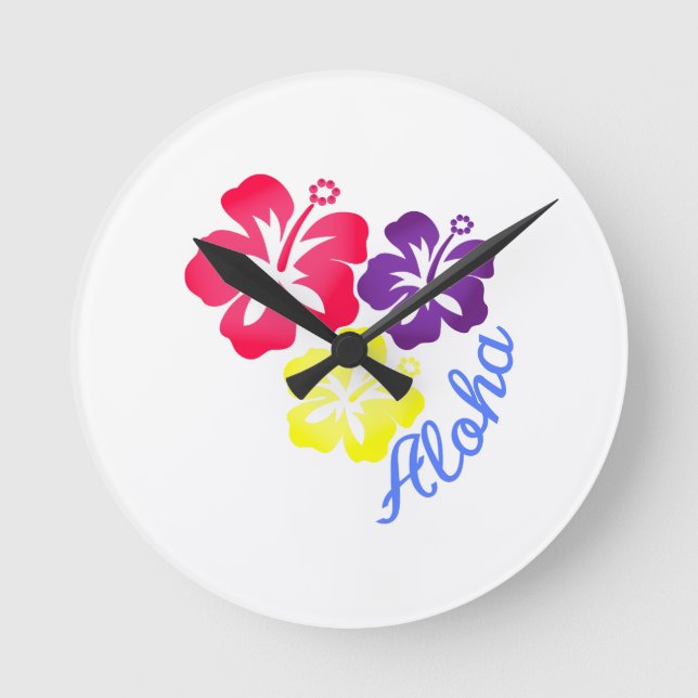 Aloha Runde Wanduhr (Vorderseite)