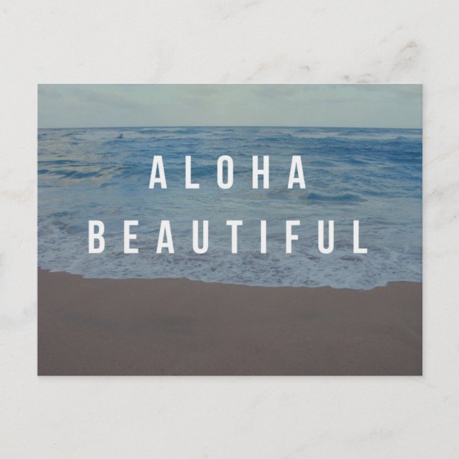 Aloha-Schöne-Strand-Tag-Postkarte Postkarte (Vorderseite)