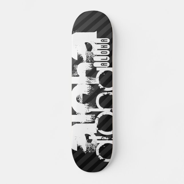 Aloha; schwarz und dunkelgraue Streifen Skateboard (Vorderseite)