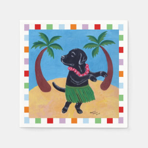 Aloha schwarze Labrador-Malerei Serviette