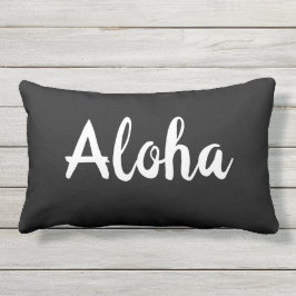 Aloha schwarzes Kissen - im Freien Für Draußen