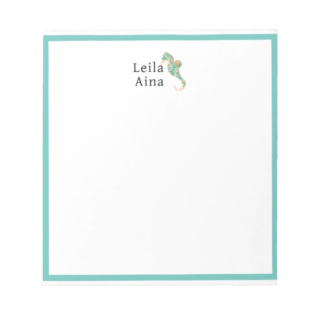 Aloha Seepferd Notizblock (Vorderseite)