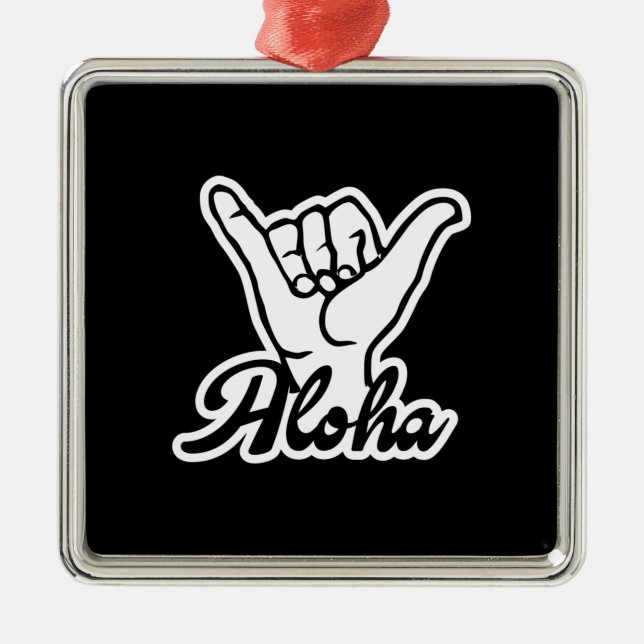 Aloha Shaka Hand, Hang Loose-Zeichen Ornament Aus Metall (Vorne)