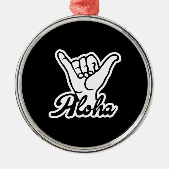 Aloha Shaka Hand, Hang Loose-Zeichen Ornament Aus Metall (Vorne)