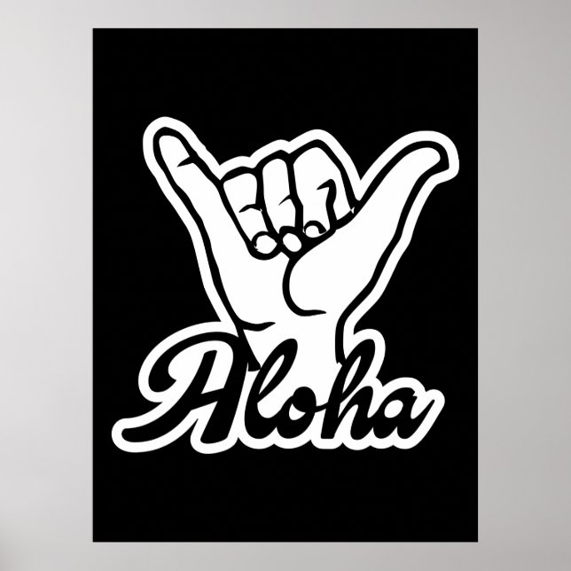 Aloha Shaka Hand, Hang Loose-Zeichen Poster (Vorne)