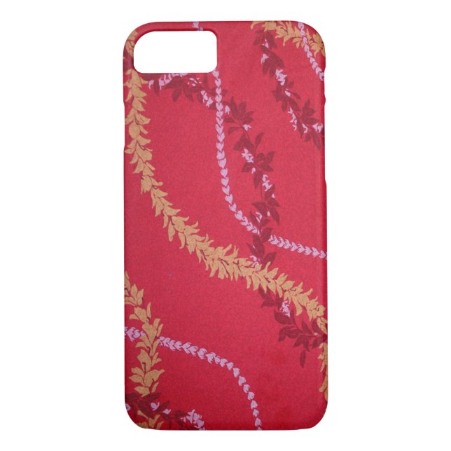 Aloha Shirt Red Leis Hawaiian Case-Mate iPhone Hülle (Rückseite)