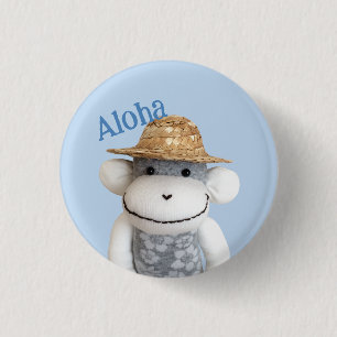 Aloha Sock Monkey (Junge) Button