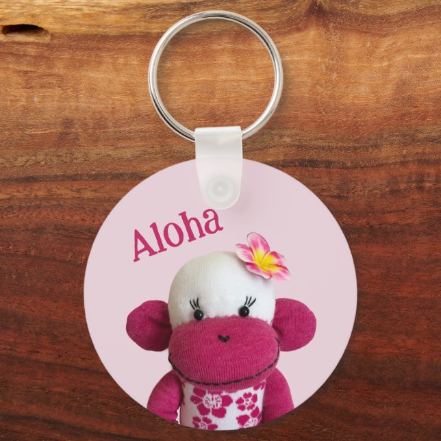 Aloha Sock Monkey Schlüsselanhänger (Vorderseite)