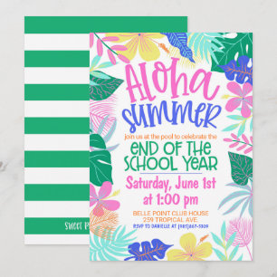 Aloha Sommer End-of-School-Year-Party Einladung