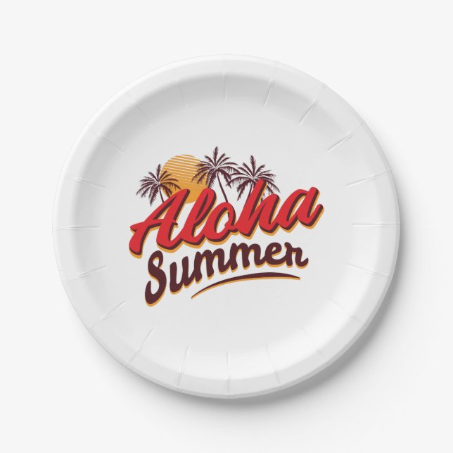 Aloha Sommer Pappteller (Vorderseite)