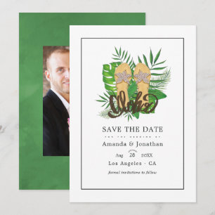 Aloha Sommer Strandhochzeit Termin vormerken Save The Date