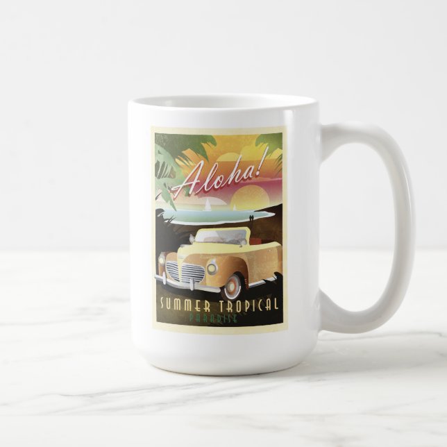 Aloha! Sommer-tropisches Paradies Kaffeetasse (Rechts)