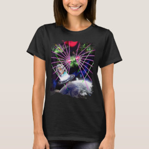 Aloha Space Cat Ufo Laser Eye Alien Katzen Invasio T-Shirt